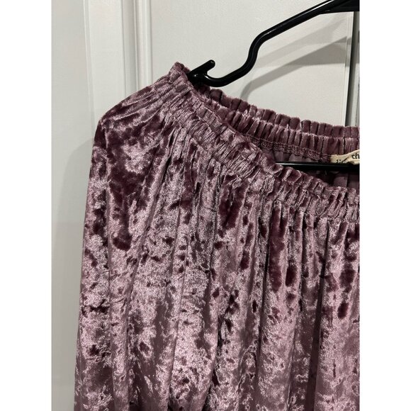 Indigo Thread Co. Velvet Fringe Boho Top Large Off-Shoulder Shimmer Night Out - Picture 5 of 11